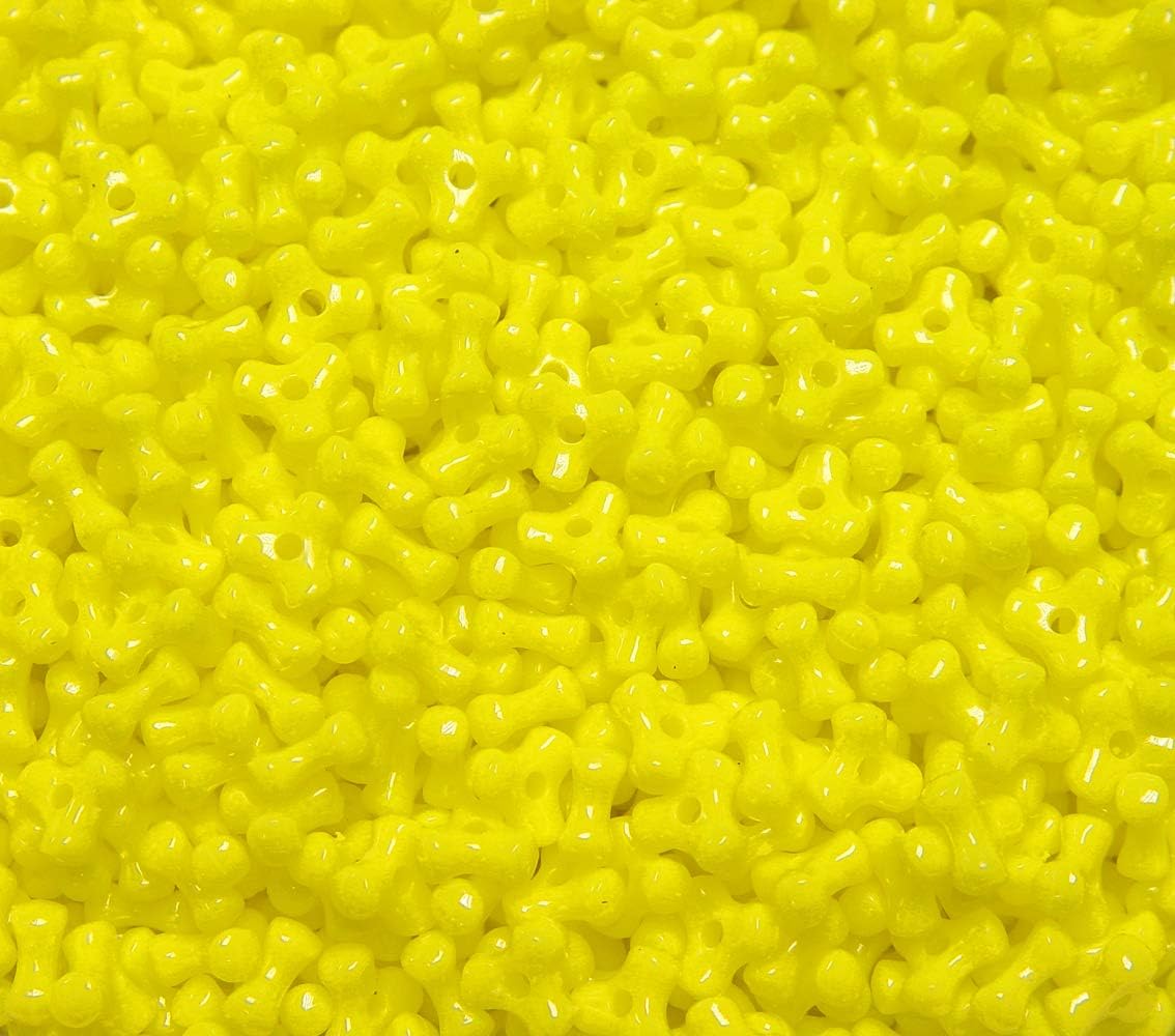 Tri Beads, Easy-to-Use Reusable Jewelry Making Supplies for Art, Craft Decorations & More, 11 mm Bracelet Beads, Crafted in The USA, Neon Yellow, 500 pcs (Pack of 1)