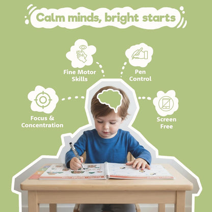 inamio Tracing Book for Kids Ages 3-5 - ABC Preschool Learning Activities, Reusable Handwriting Workbook, Childrens Busy Books for Pen Control - Alphabet & Letter Handwriting Practice for Kids