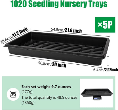 RooTrimmer 10 Pack 1020 Mesh Trays, Extra Strength 1020 Mesh Bottom Trays with Holes, 20'' x 10'', Heavy Duty Propagation Flats for Microgreens, Seed Starting, Soil Blocks, Hydroponics & Wheatgrass