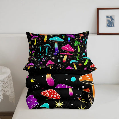 Erosebridal Drum Kit 3D Print Kids Comforter Sets Rock Music Themed Full Bedding Set for Boys Girls Musical Pattern Comforter Set,Colorful Retro Style Quilt Duvet 3 Pcs