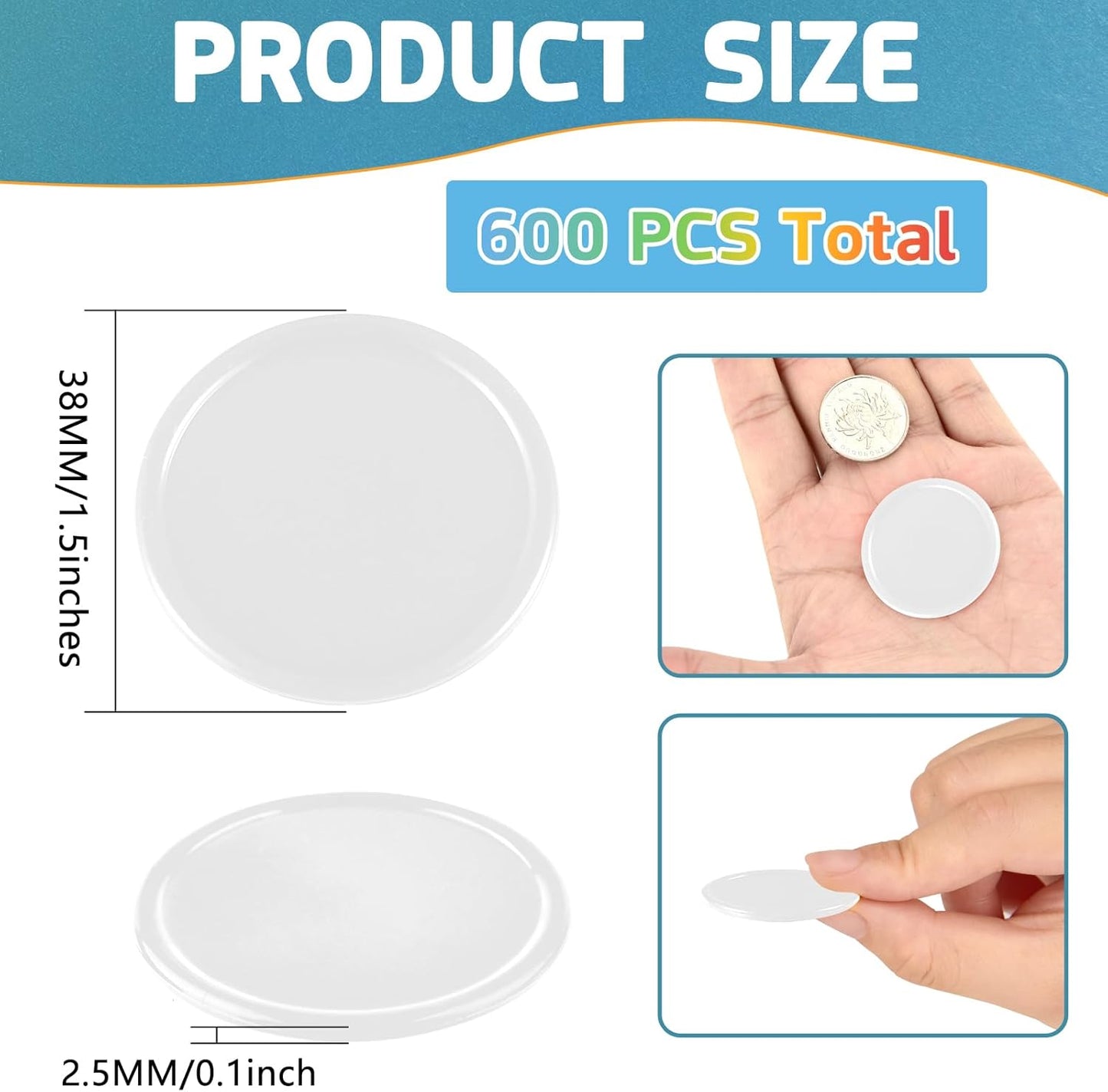 Coopay 1 1/2 Inches Plastic Poker Chips Learning Counters Disks Bingo Chip Counting Discs Markers for Math Practice and Poker Card Game Tokens, Teaching Rewards, 200 Pieces (White)