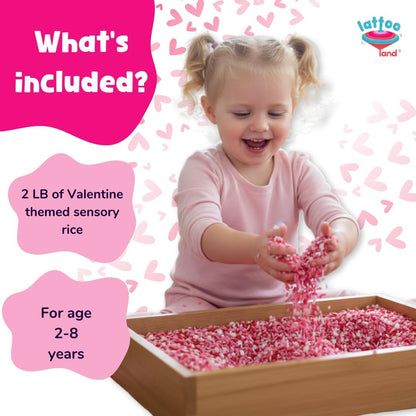 Lattooland Princess Sensory Rice for Girls | Pink Rose & Ruby Royal Colored Rice | Sensory Bin Filler | Non-Toxic Pretend Play | Montessori Fine Motor Toy | Birthday Gift Age 2 3 4 5 6 7