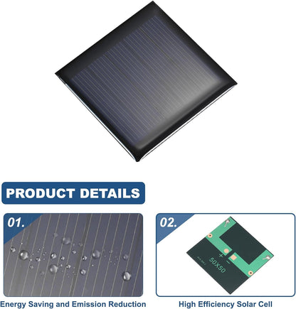 MECCANIXITY 10PCS 2V 0.08W 0.04A Mini Solar Panels for Solar Power, Small Solar Photovoltaic Cells Charge DIY Electric Toy Materials Solar System Kits, 1.57" x 1.57"