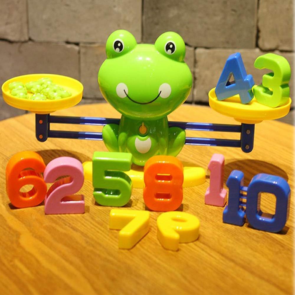 STEM Math Toy Educational Balance Game and Counting Frog Set for School Kids Years 3 4 5 6 7