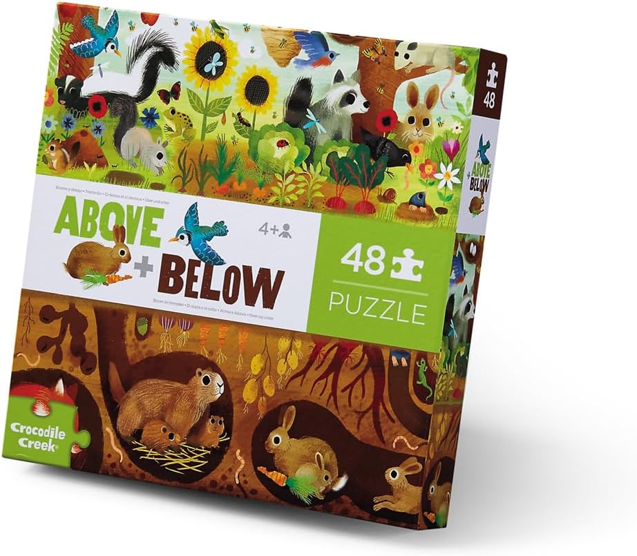 Crocodile Creek Above + Below 48-Piece Jigsaw Floor Puzzle - Fun Floor Puzzles for Kids Ages 4-8, Jumbo Unicorn