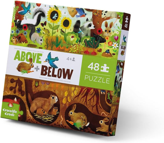 Crocodile Creek Above + Below 48-Piece Jigsaw Floor Puzzle - Fun Floor Puzzles for Kids Ages 4-8, Jumbo Unicorn
