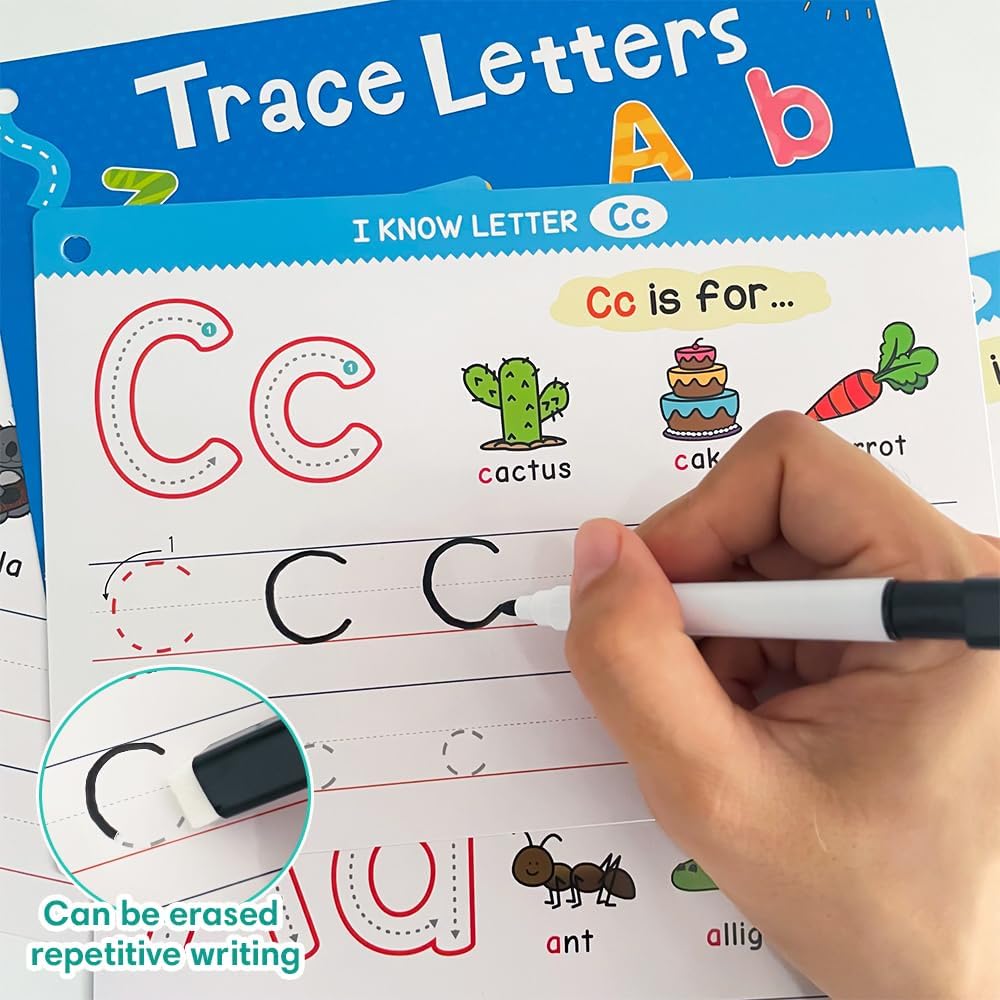 Lachilly 1-100 Double-Side Flashcards - Dry Erase Handwriting Practice Learning Tracing Number Flash Cards - Preschool Pre Kindergarten Educational Resources for Toddlers Age 3-5
