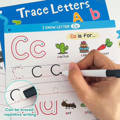 Alphabet A-Z & Numbers 1-100 Tracing Practice Flash Cards Set for Preschoo Homeschool Kindergarten Toddlers 3-6, Handwriting Dry Erase Chart, Teacher Teaching Aids