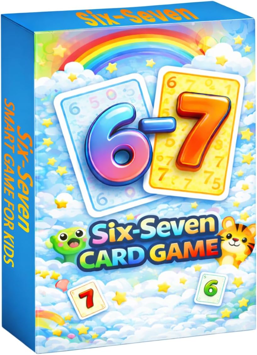 Six Seven Math Card Game Card Version Fast Equation Game Make 6 or 7 Addition Subtraction Multiplication Division Includes Instruction Book Family Game Night Classroom STEM Travel Game 2 to 6 Players