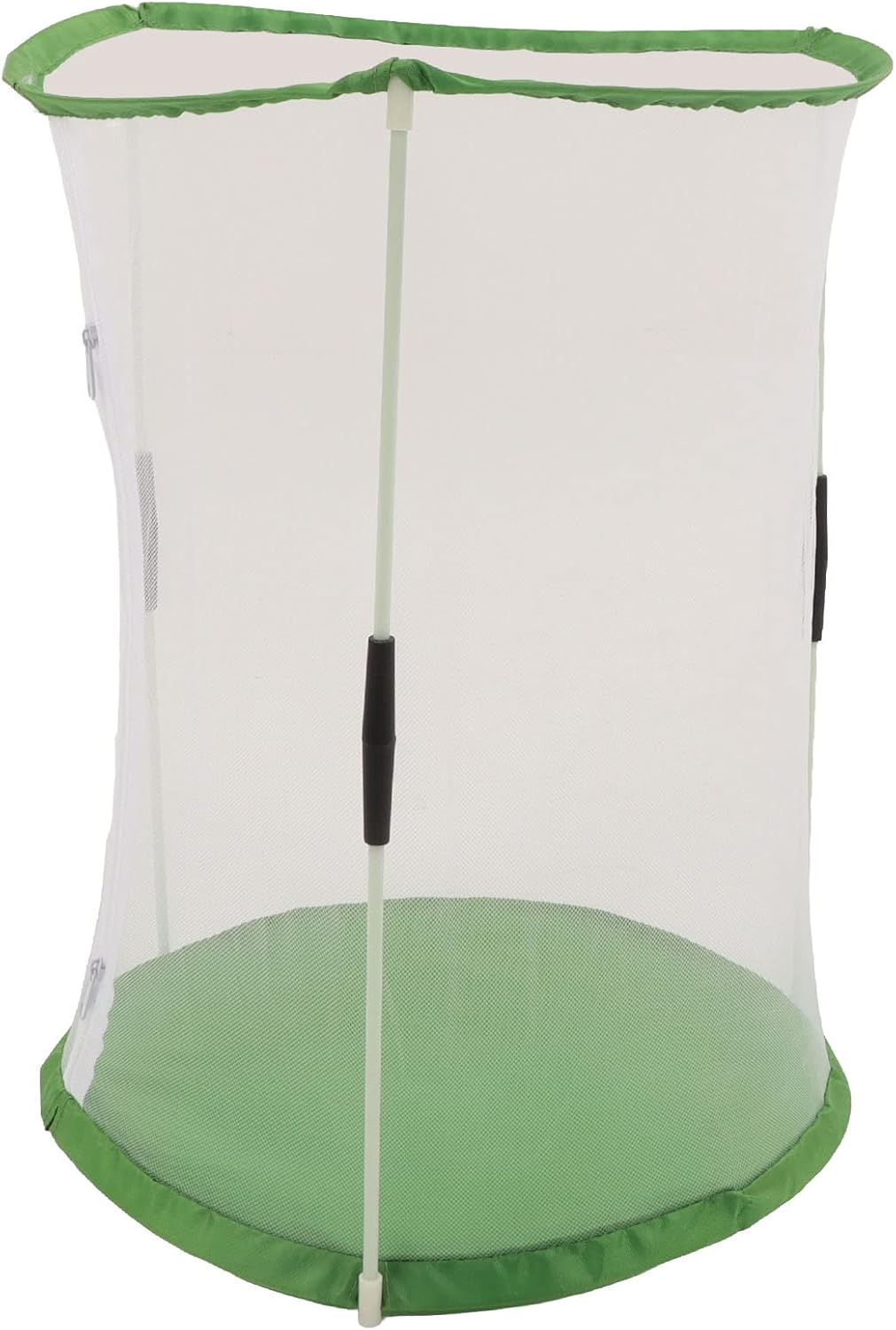 Transparent Mesh Cylindrical Habitat Cage Butterfly Observation Cage with Zipper Opening Carry Handle Easy Assembly for Small Plants Science Learning