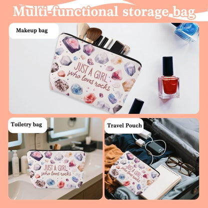 Rock Collecting Bag for Kids Rock Collectors Bag for Collecting Rocks Lovers Christmas Birthday Gift for Daughter Niece Just A Girl Who Loves Rocks for Rock Hunter