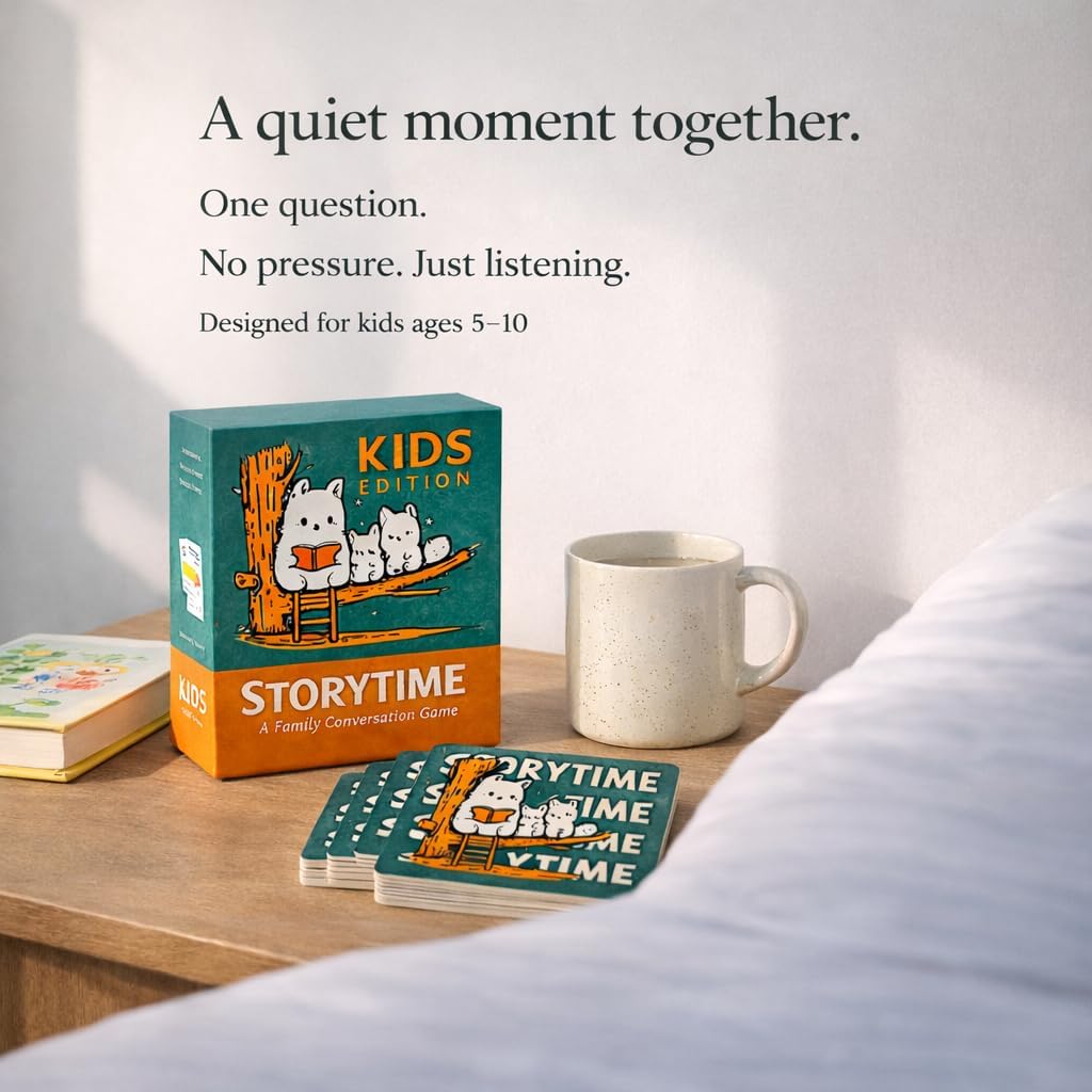 Storytime – A Thoughtful Family Conversation Card Game for Meaningful Everyday Moments, 140 Prompts for Kids Ages 5–10 (Kids Edition)