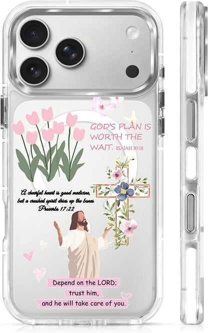 for iPhone 17 Pro Max Case [Compatible with Magsafe],Girls Women Clear Magnetic Case Silicone Shockproof Protective Cover with Pattern Colorful Motivational Letters
