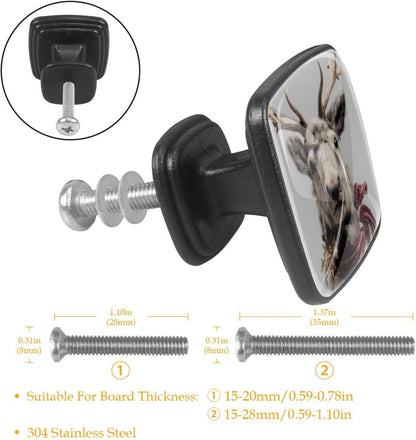 4 Pack Cabinet Knobs Drawer Pulls, 30mm Round ABS Glass Drawer Hardware Growing Butterfly Cabinet Handles with Screws for Dressers Kitchens Cupboard