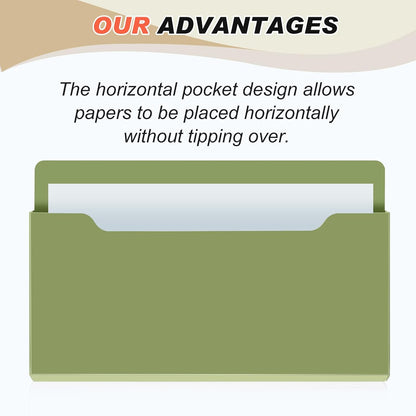 Fuutreo 6 Pcs Magnetic Wall File Organizer Magnetic Wall File Holder Refrigerator Magazine Holder for Mail Letters Paper(Aqua Green,Vertical-large)
