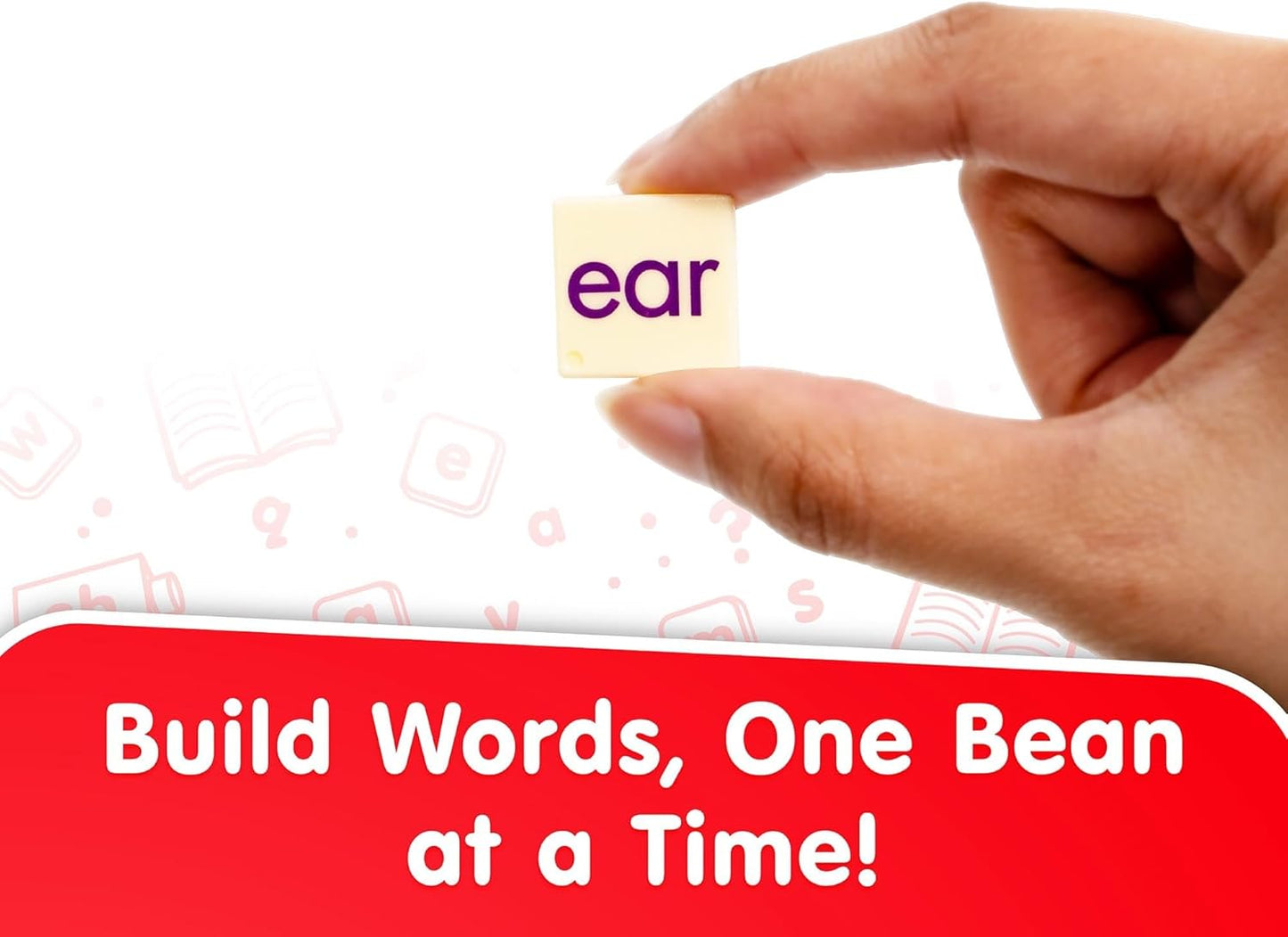Junior Learning: Spell The Beans - Word Building Game, Tile Flipping & Collection Play, Color-Coded Letters, Early Reader & Literacy Skills, Kids 5+