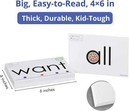 Sight Word & Phonics Flash Cards with Sound Mapping, Set 2 (High-Frequency Words 51–100), Picture-Embedded, Multisensory Learning, Pre-K–Grade 3, Homeschool & Classroom Use, Model EW-26