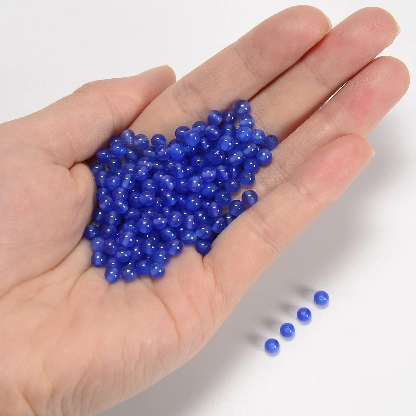 NCB 100pcs Original Natural Stone Beads Gemstone Round Loose Beads 6mm 8mm 10mm (Blue Aventurine, 6mm 100Beads) - Colors B