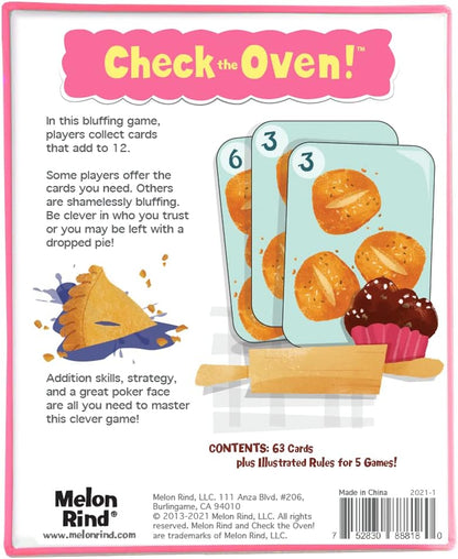 Melon Rind Check The Oven, Math Game for Kids Ages 7+, for Adding to 12 in Various Ways, Educational Fun Card Game to Develop Math Skills with Confidence, for 3-6 Players, Perfect Family Fun