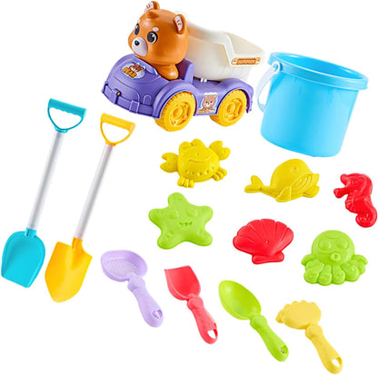 Pack of 14 Water Play Toy for Outdoor Sand Beach Bath Time Fun with Shovels and Sand and Toy Family Outdoor Games