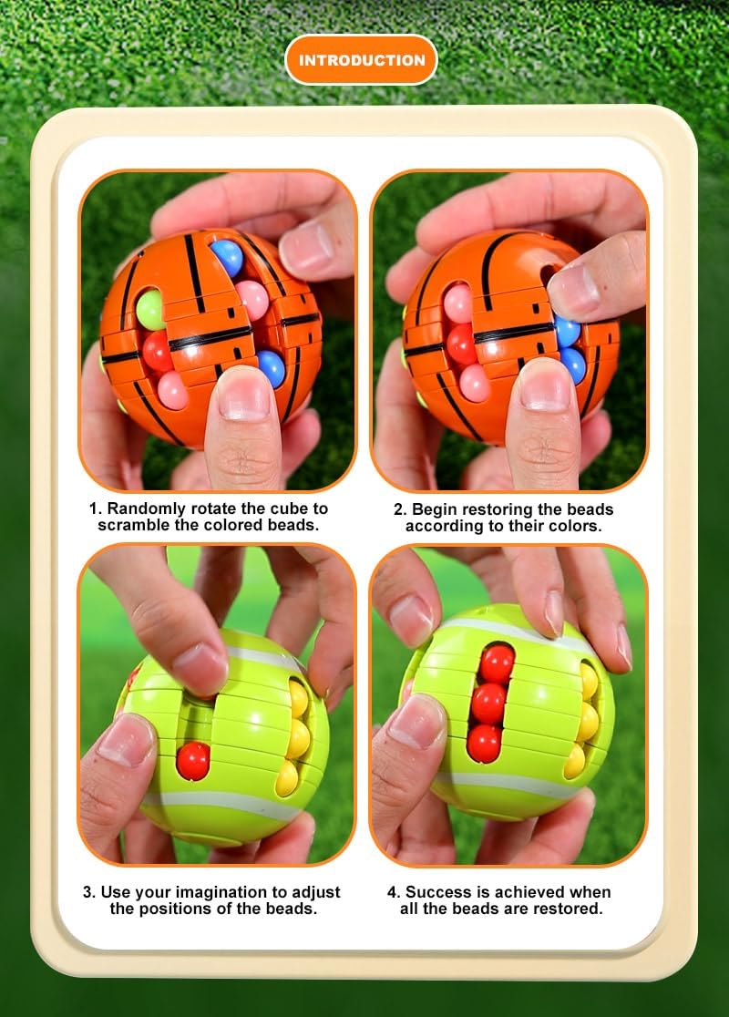 Puzzle Sport Ball Toys - 3D Brain Teasers and Puzzle Games for Kids and Adults, Fun Brain Memory Intelligence 2.5" Small Puzzles Magic Bead, Hand Sport, Adult Relieve Stress Teens and Kids Gifts
