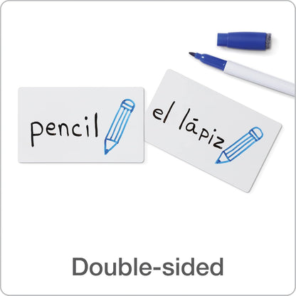 Oxford Dry Erase Index Cards, 3x5 Blank, Reusable Flash Cards, Double Sided Dry & Wet Erase Cards for Gaming, Study or Vocabulary, 48-Pack (63518)