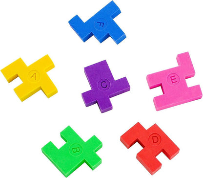 The Dreidel Company Colorful Puzzle Cube Eraser, Miniature Pencil Erasers, School Supplies, Brain Teasers Party Favor (12-Pack)