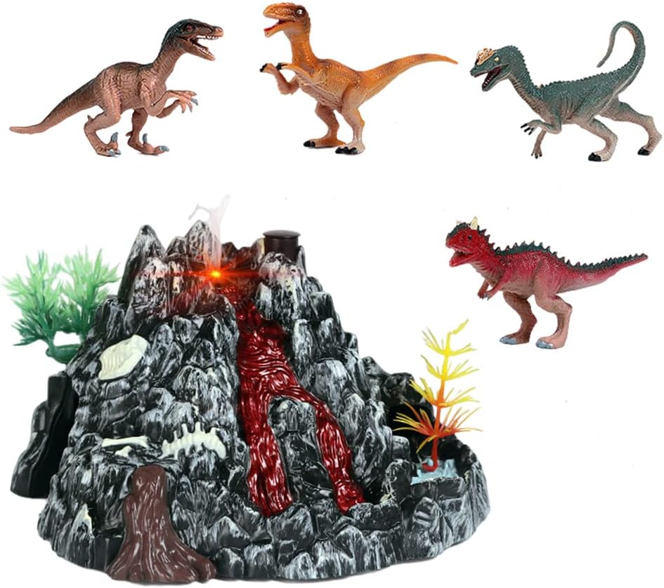 Electric Volcano Eruption Science Kit with Dinosaurs - STEM Toy for Kids Ages 6+