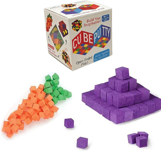 EVA Sticky Blocks, 6 Colors STEM Math Sorting Toys, Square Blank Puzzle Making and DIY Craft Cube Blocks, Cube Putty, Early Math Manipulatives