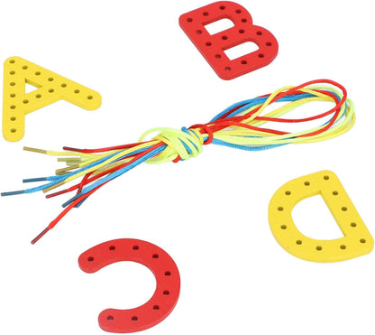 Uppercase Lacing Alphabet, 26 Letters Learning Must Haves, Teacher and Home School Supplies, Alphabet String Letter for Kids, Back to School Supplies