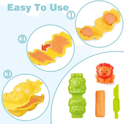 Unleash Creativity with 6 Unique Dino Molds Dough Toys Dough Accessories Set.Ideal as a Gift for Kids Aged 3-4-8 Years