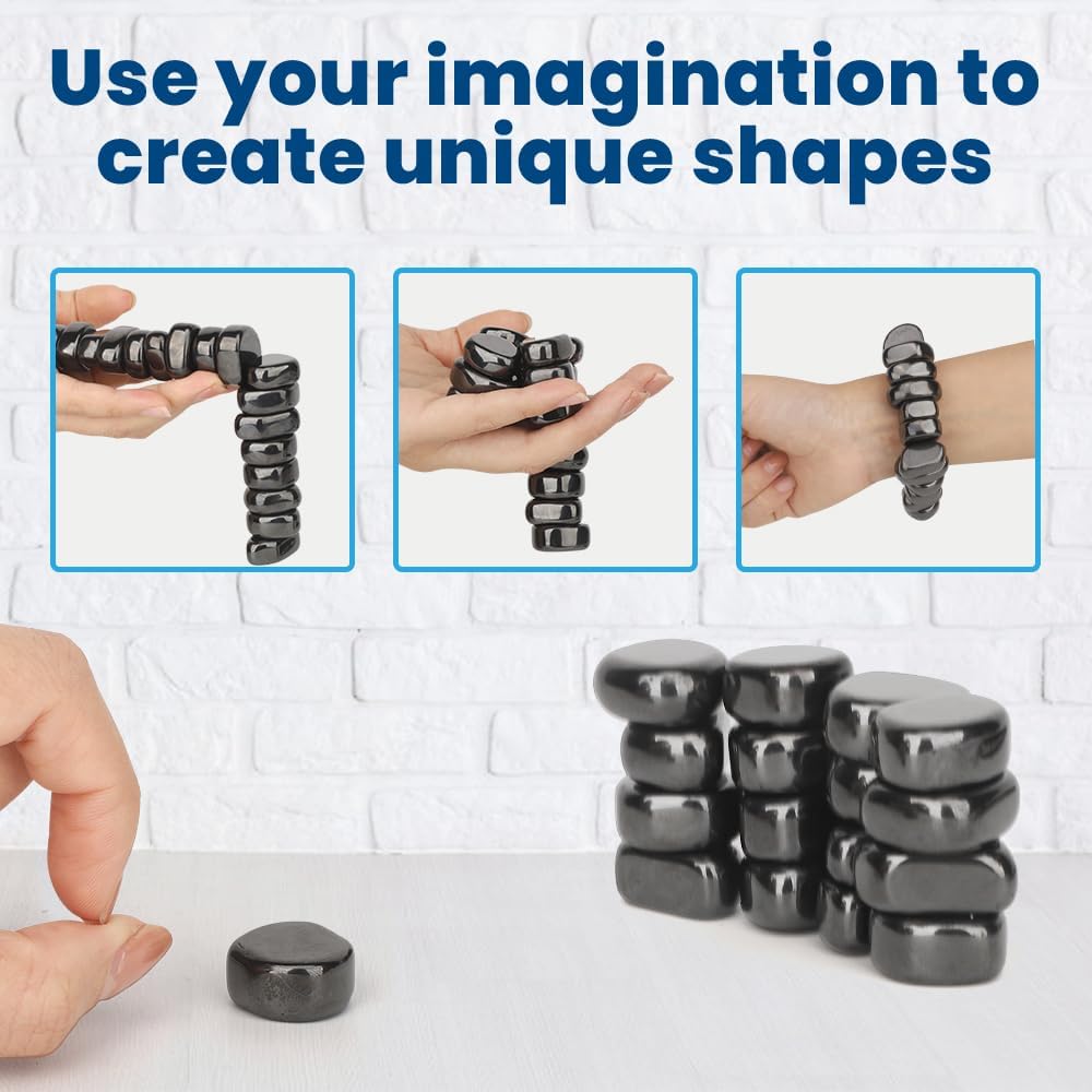 Cool Fidget Toy Fridge Magnets Rocks,Science Kit Magnet DIY Alphabet Number, Magnetic Hematite Stones Gift, Magnet Ferrite Putty Desk Toy for Adults(24PCS)