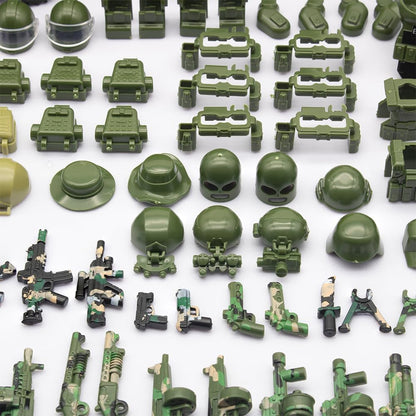 Modern Swat Team Building Block Toys, Army Equipment Gear Sets, Special Military Soldier Style Weapon Sets, Military Weapon Pack Accessories Kits Toys, Accessories Compatible with Major Mini figure