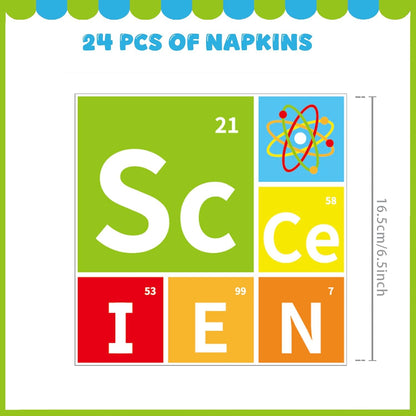 96 Pcs Science Party Decorations Tableware Set for Kids Teens Baby Shower Includes Plates Napkins Forks Chemistry Laboratory Themed Birthday Theme Party Supplies for 24 Guests
