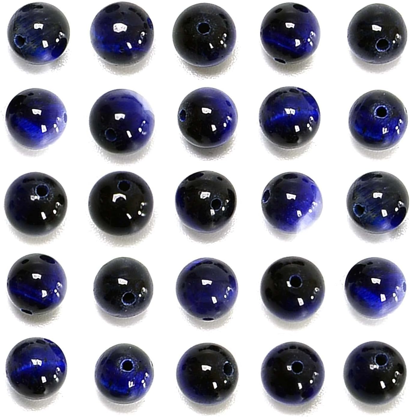 NCB 100pcs Original Natural Stone Beads Gemstone Round Loose Beads 6mm 8mm 10mm (Blue Aventurine, 6mm 100Beads) - Colors A