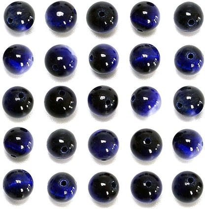 NCB 100pcs Original Natural Stone Beads Gemstone Round Loose Beads 6mm 8mm 10mm (Blue Aventurine, 6mm 100Beads) - Colors A