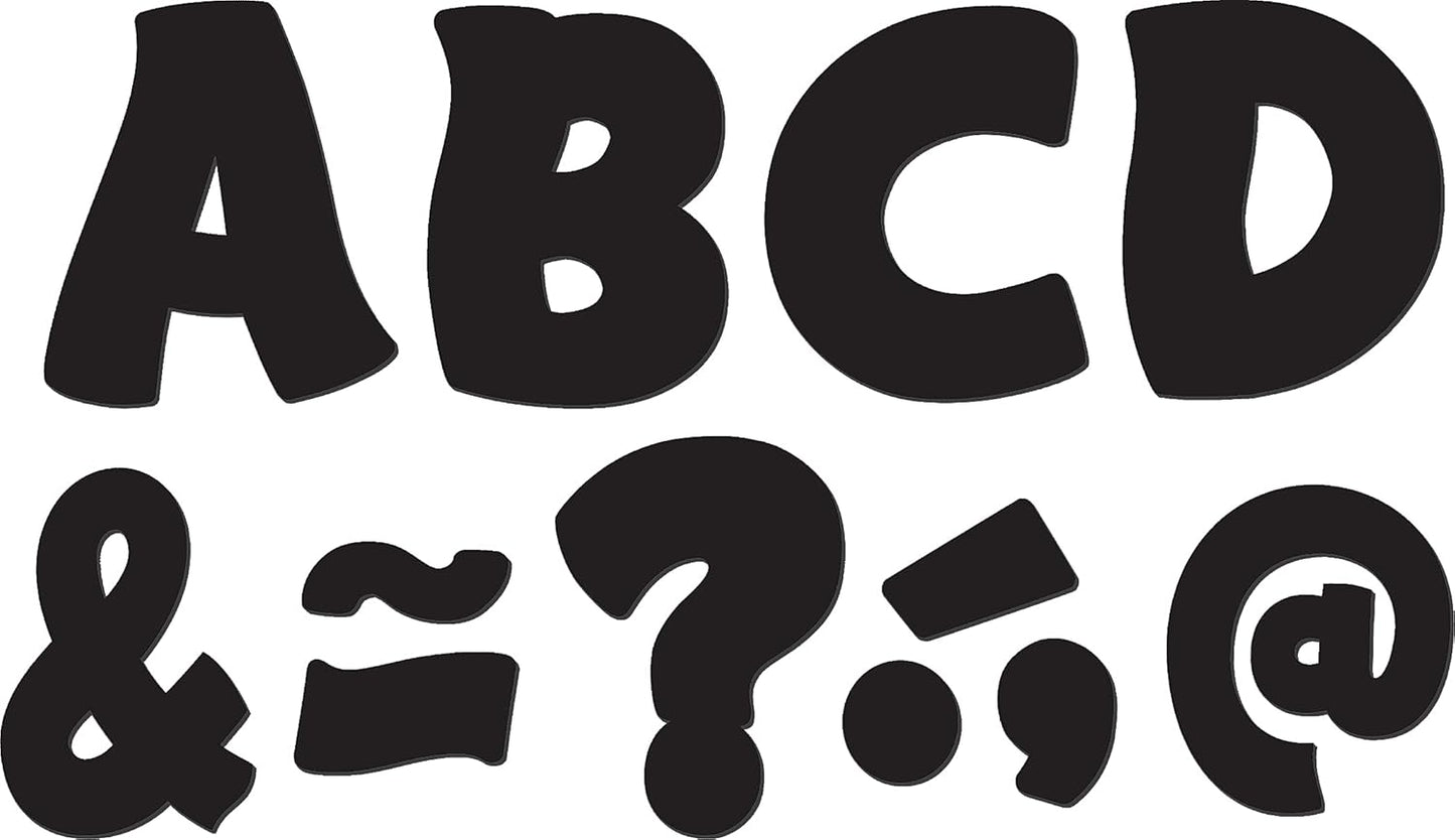 Teacher Created Resources Black Funtastic Font 3" Magnetic Letters (77214)