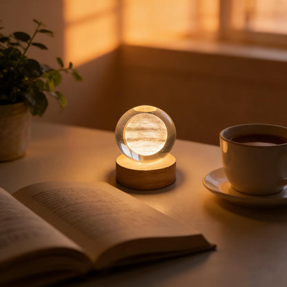 3D Solar System Crystal Ball, 2.4in Universe Gifts Decorative Quartz Glass Ball, Space Laser Engraved Model Astronomy Decor, Physics Display Sculpture Home Decor Crafts for Friends Mom Women Boys