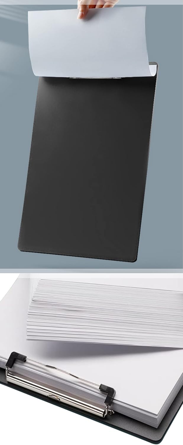 A4 Clipboard Black,Clip Boards Set of 8,Clip Board&Low Profile Clip,Letter Size Drawing Board Sketching Tool,12.5 x 9 Hanging File Folders Plastic Folder for Nurses,Students,Office (Horizontal)