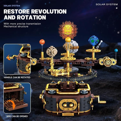Spinning Solar System Space Building Kit, STEM Model with Rotating Planets, Sun and Astronomy Educational Toys for Kids, Outer Space Birthday Gift for Ages 6+