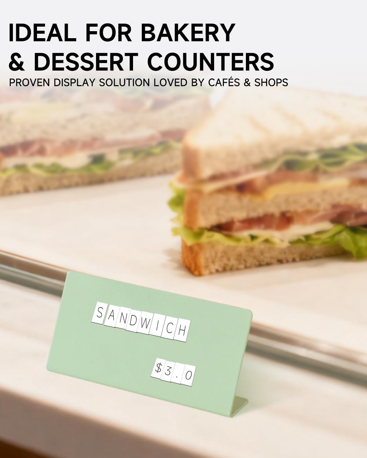 Mini Magnetic Letter Display Signs – Chalkboard-Style Reusable Food Price Labels | 6 Metal Boards + 450 Magnetic Characters for Bakery, Café, Dessert Shop, Deli & Catering Use