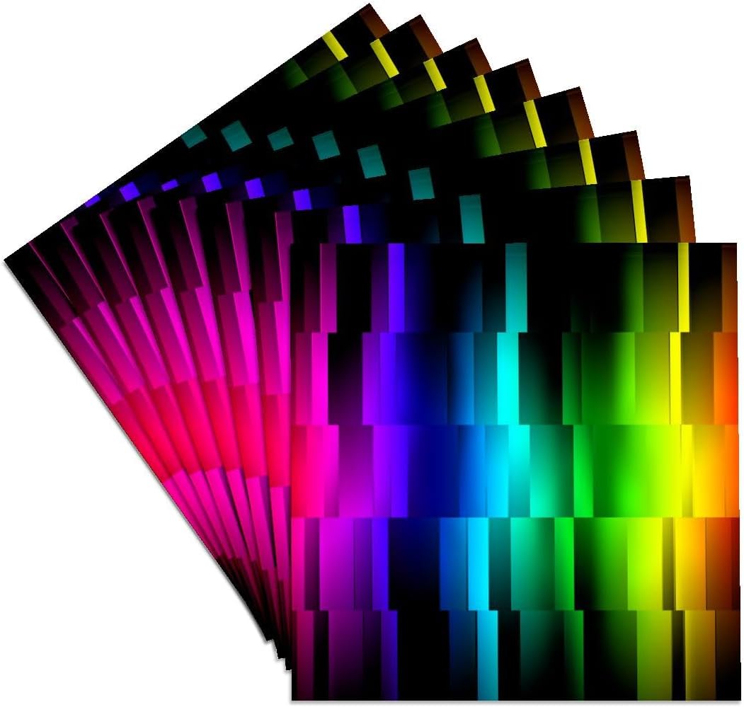 3dRose Prism Fractions a Spectrum of Colors displayed in Geometric Section Set of 8 Ceramic Tile Coasters