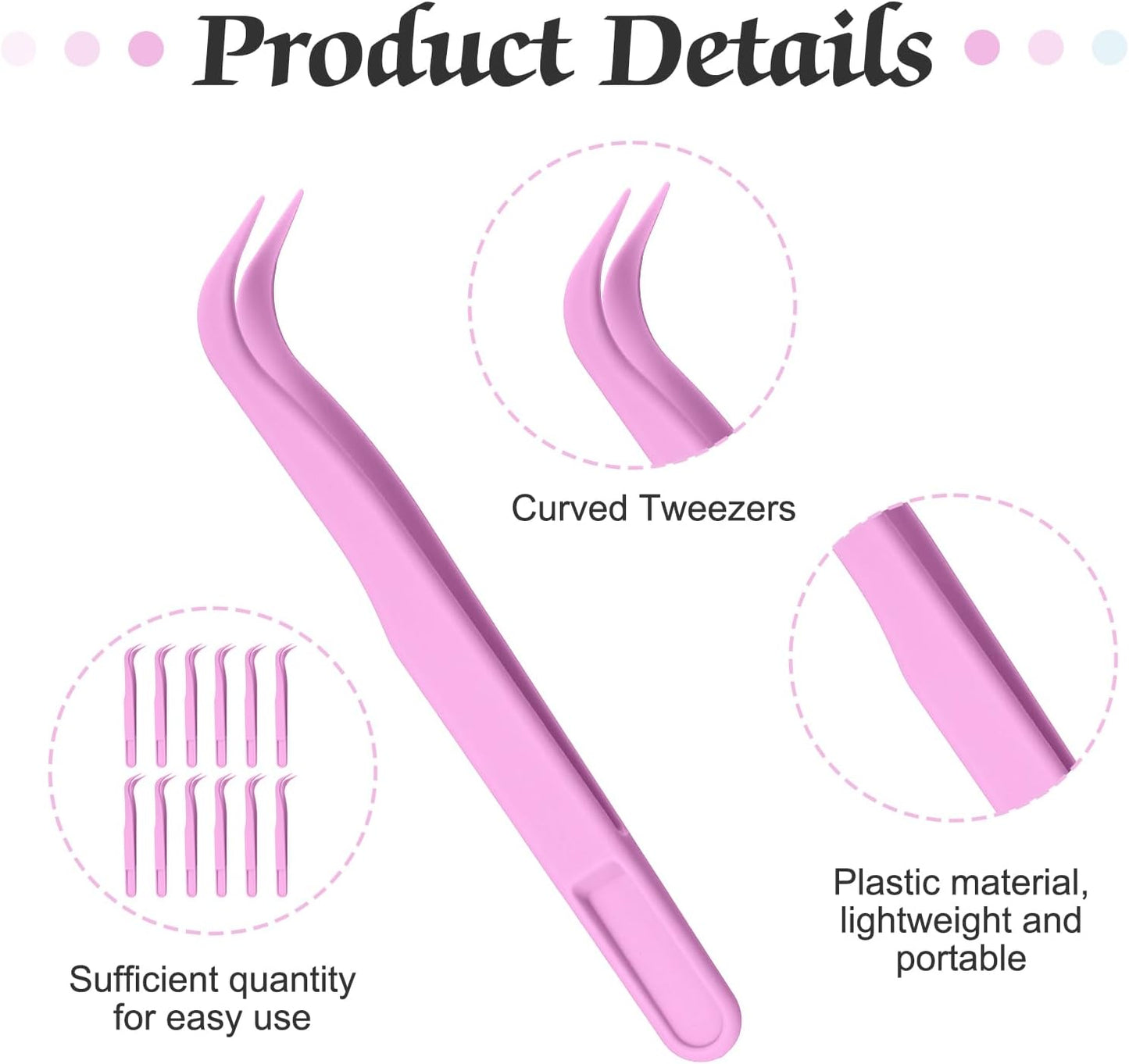 Ymapinc 12 Pcs Plastic Tweezers for Crafting, Bead Craft Tweezers, Plastic Tongs, Art Tweezer for Jewelry Making,Crafts & Baking