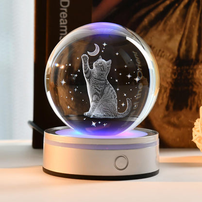 3D Solar System Crystal Ball Universe Glass Ball Space Astronomy Gift Planets Model Science Astrophysics Gifts Solar System Night Light Glass Globe Decor with 12 Colorful Modes Light Base
