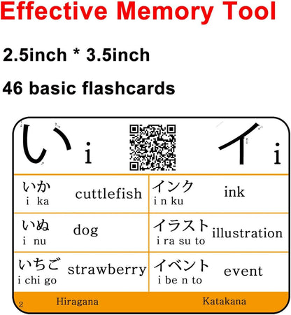Japanese Hiragana and Katakana Syllabary Alphabet Flash Cards