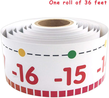 Fancy Land Number Line Bulletin Board Border -20 to 100 Number Line for Classroom Wall Classroom Decoration Set 36ft 1 Roll for Math Classes