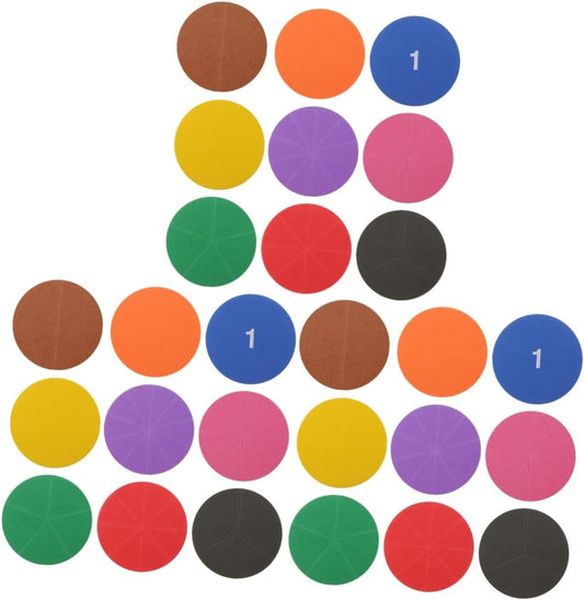 NUOBESTY 3 Sets Eva Fraction Circles Educational Cognition for Early Learning Manipulative Math Trays for Teaching Fractions Engaging Activity for Classroom Home Use