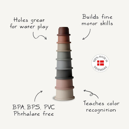 mushie Stacking Cups Toy | Made in Denmark (Original)