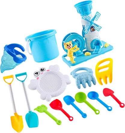 14Pcs Sand Water Play Set for Outdoor Beach Pool Fun with Tools Toddler Beach Bath Toy with Tools