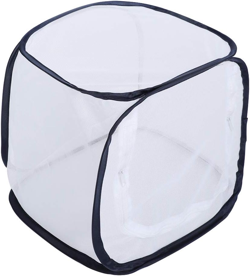 Breeding Cage Ventilated Butterfly House Portable Mesh Cage in Sect and Butterfly Habitat Cage Foldable Mesh Cage for Incubator Plant Growing Clear Observation
